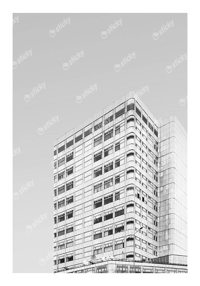 Poster BLACK AND WHITE ARCHITECTURAL MODULAR WINDOW PATTERN