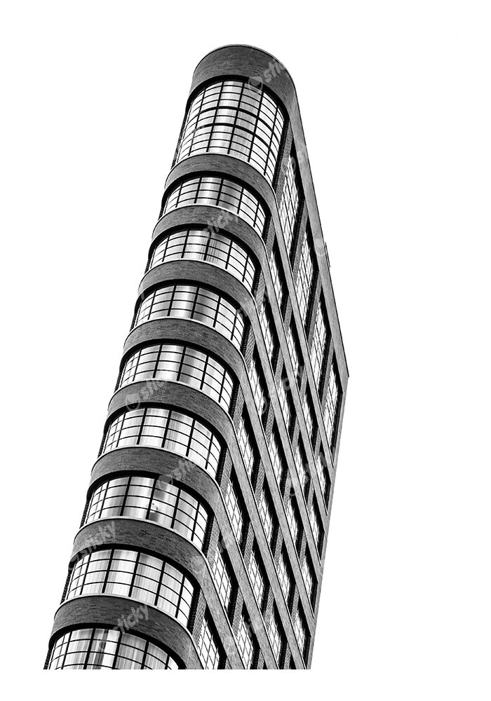 Poster BLACK AND WHITE ARCHITECTURAL NARROW BUILDING 2