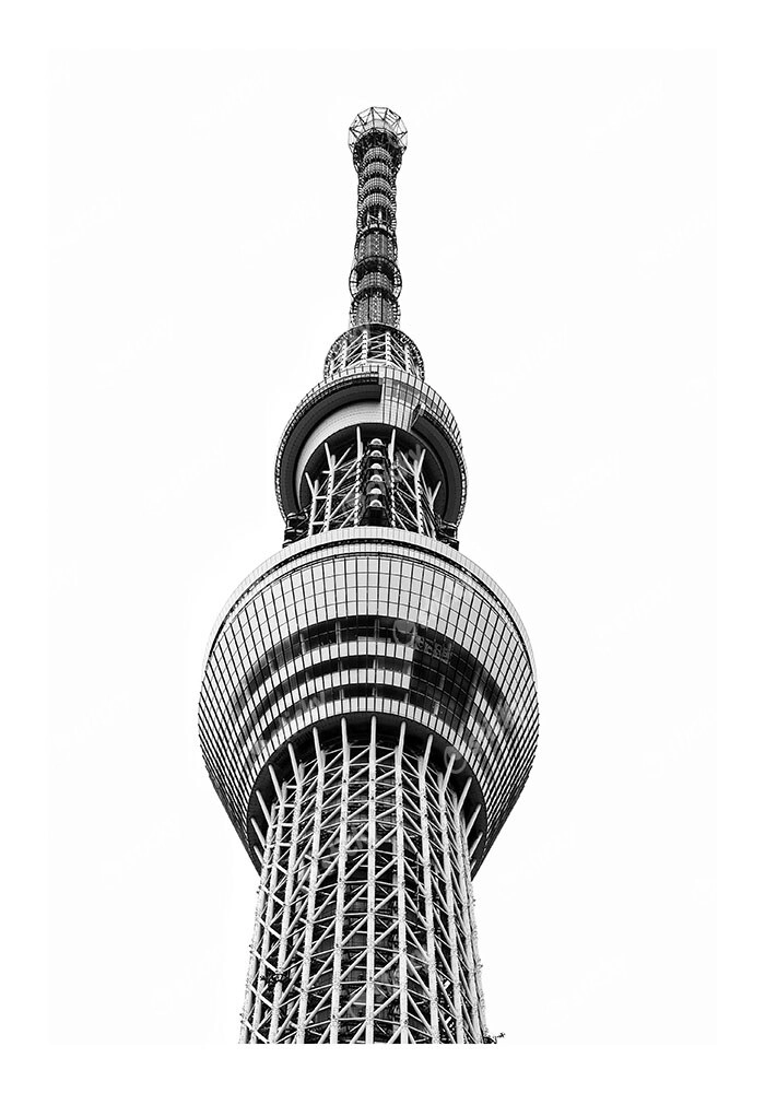 Poster BLACK AND WHITE ARCHITECTURAL OBSERVATION TOWER