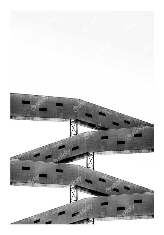 Poster BLACK AND WHITE ARCHITECTURAL PEDESTRIAN BRIDGES