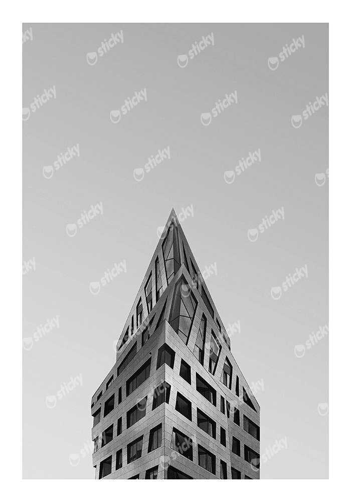 Poster BLACK AND WHITE ARCHITECTURAL SAPPHIRE BUILDING