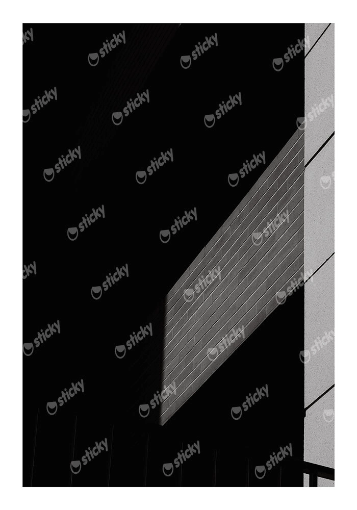 Poster BLACK AND WHITE ARCHITECTURAL SHADOWED BUILDING