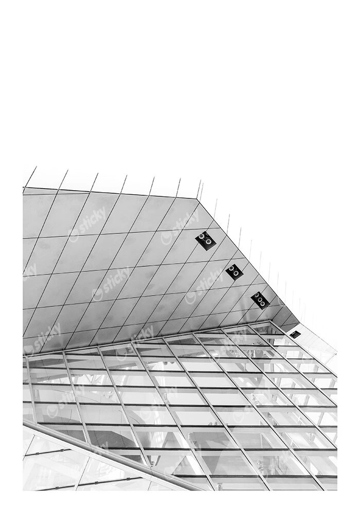 Poster BLACK AND WHITE ARCHITECTURAL SHARP ANGLES