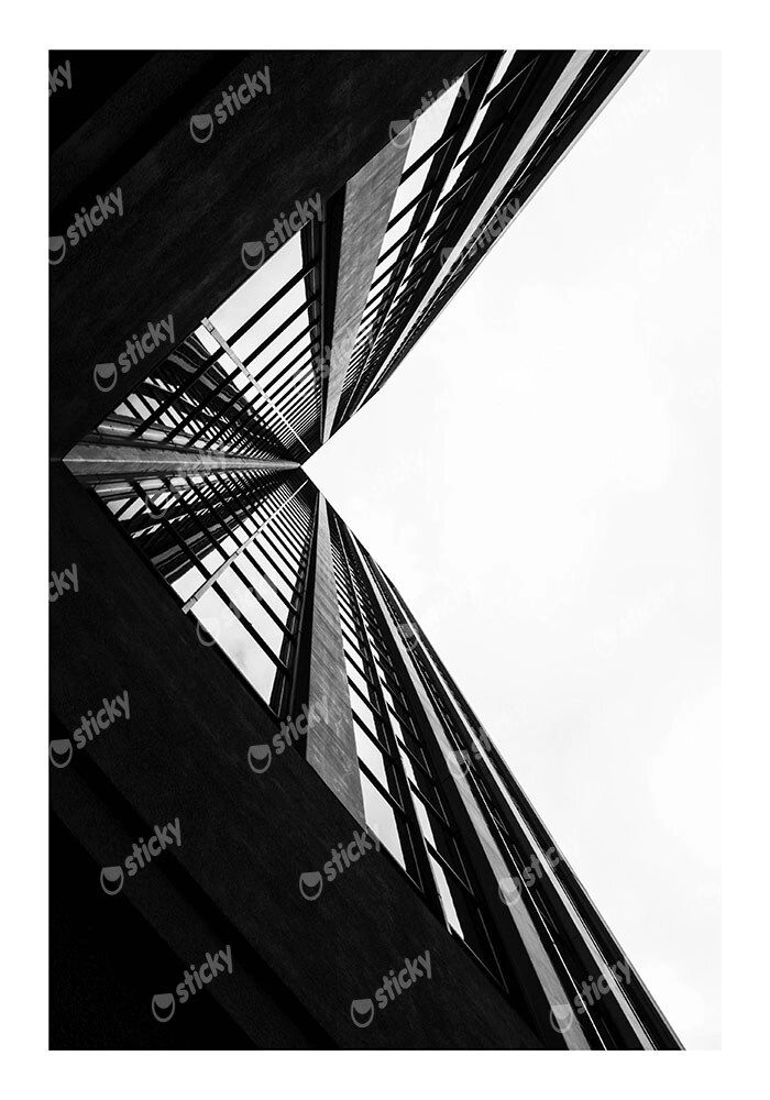 Poster BLACK AND WHITE ARCHITECTURAL SKYSCRAPERS 3