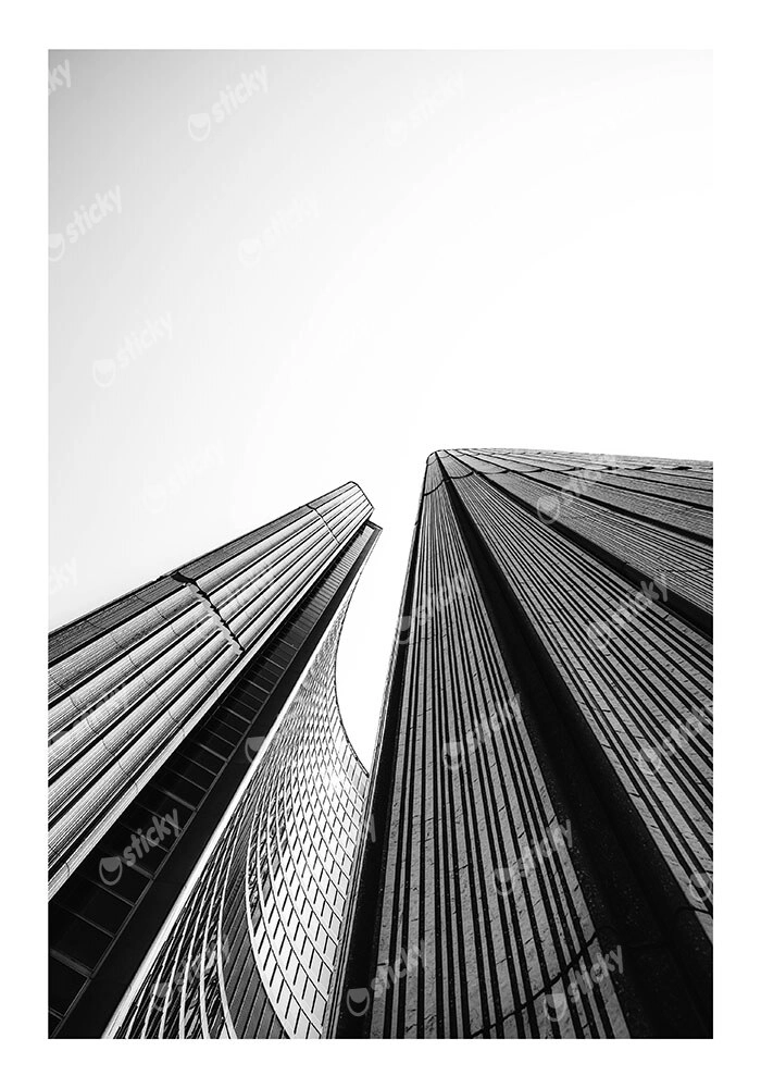 Poster BLACK AND WHITE ARCHITECTURAL SKYSCRAPERS 4