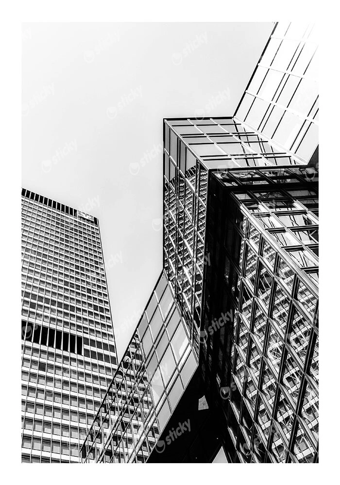 Poster BLACK AND WHITE ARCHITECTURAL SKYSCRAPERS 5