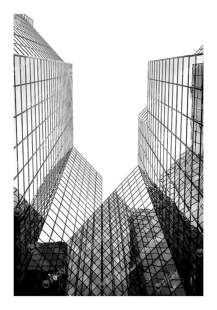 Poster BLACK AND WHITE ARCHITECTURAL SKYSCRAPERS 6