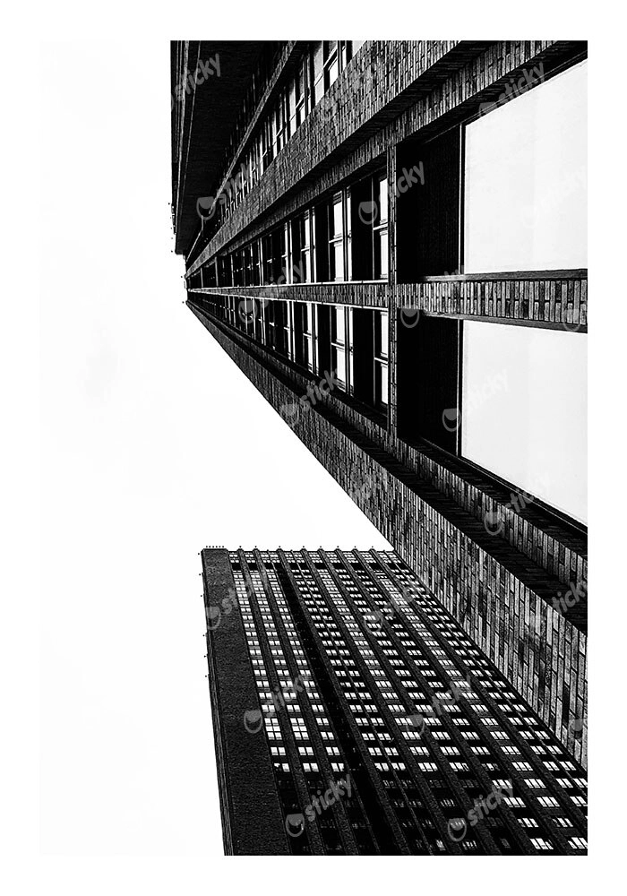 Poster BLACK AND WHITE ARCHITECTURAL SKYSCRAPERS 8