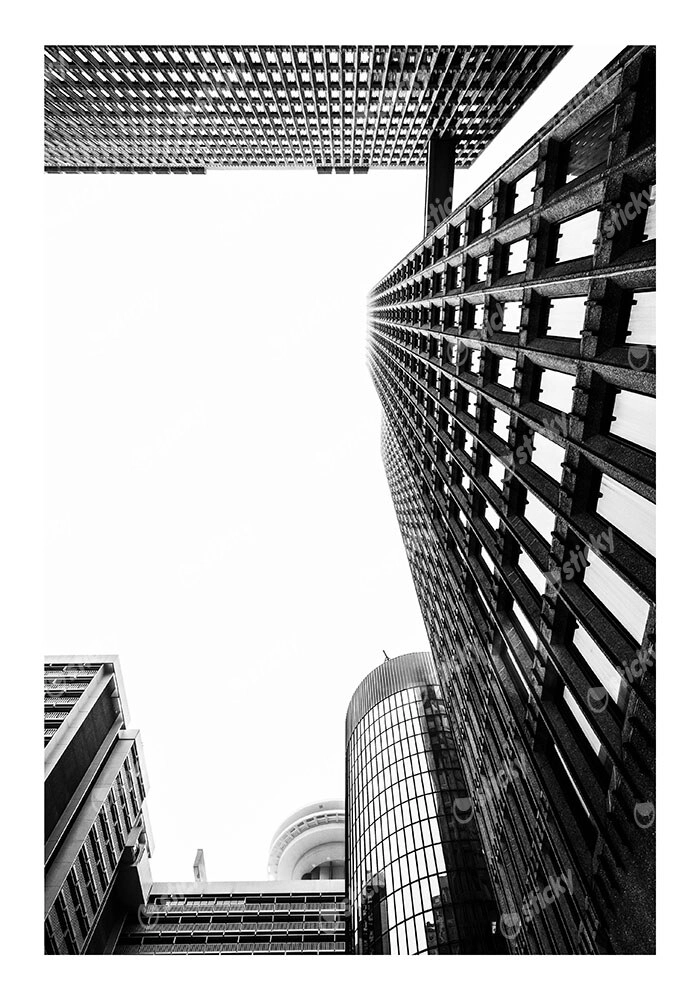 Poster BLACK AND WHITE ARCHITECTURAL SKYSCRAPERS 9