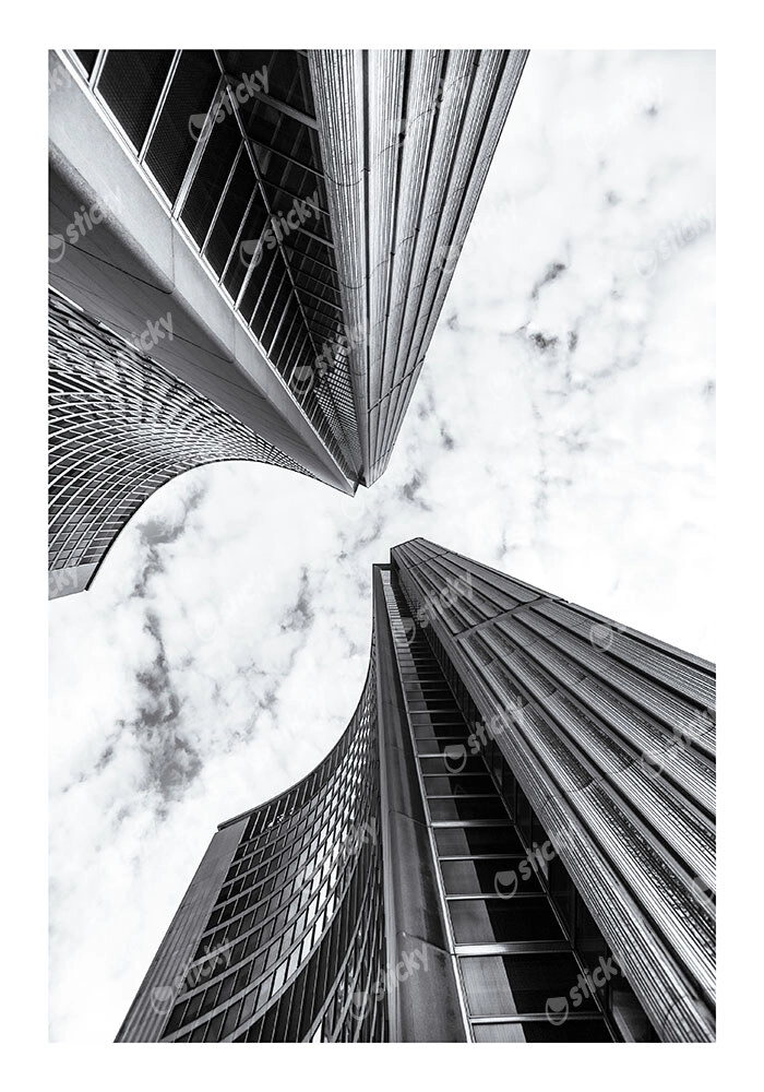 Poster BLACK AND WHITE ARCHITECTURAL SKYSCRAPERS 10
