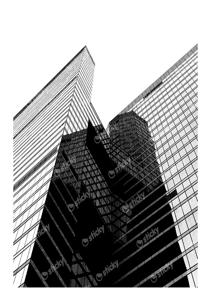 Poster BLACK AND WHITE ARCHITECTURAL SKYSCRAPERS 11
