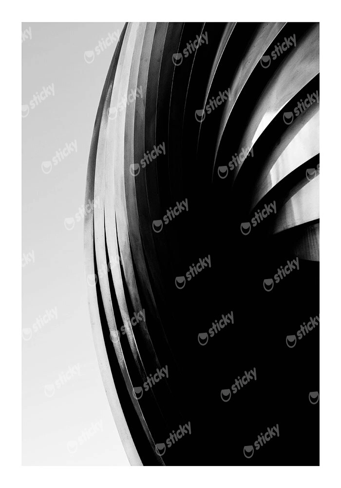 Poster BLACK AND WHITE ARCHITECTURAL SPIRAL PATTERN