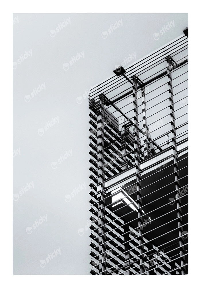 Poster BLACK AND WHITE ARCHITECTURAL STEEL EXTERIOR FACADE
