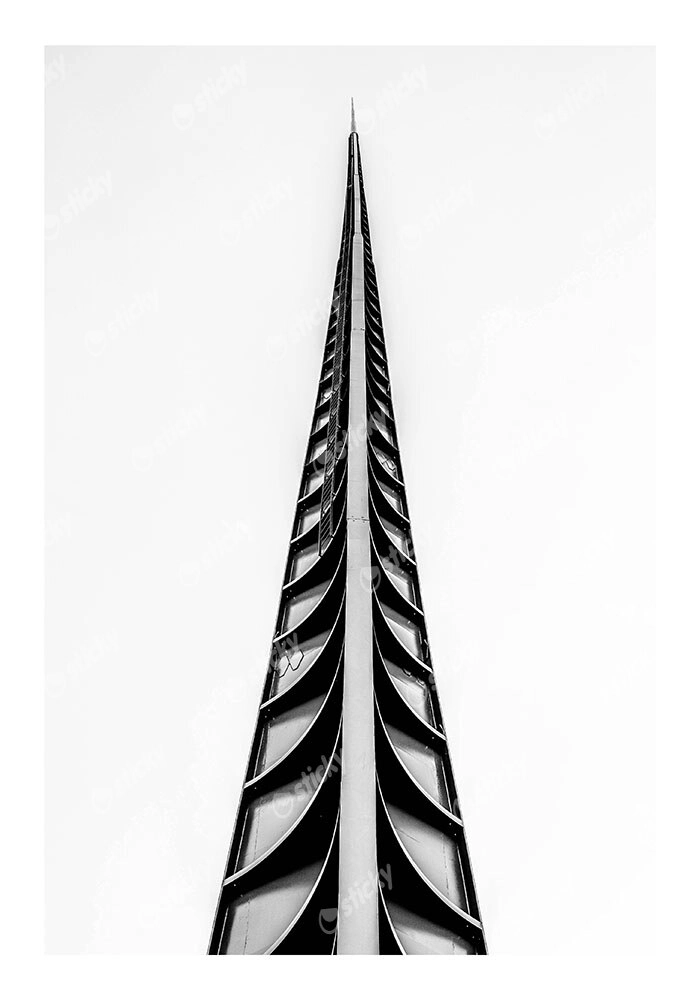 Poster BLACK AND WHITE ARCHITECTURAL STEEL SPIRE