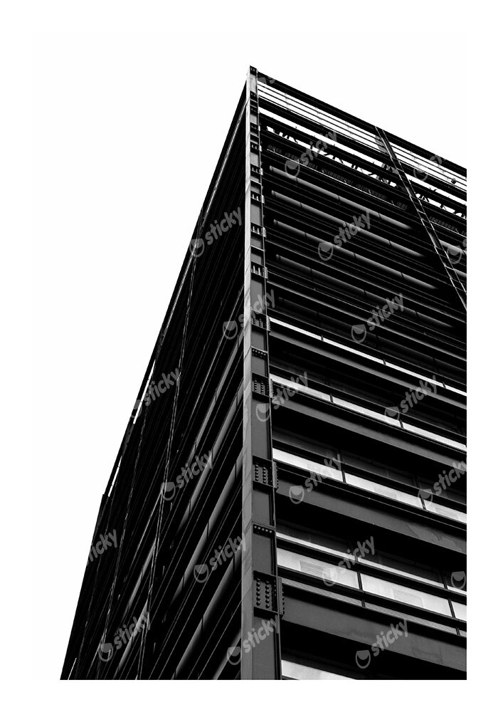 Poster BLACK AND WHITE ARCHITECTURAL STRUCTURAL STEEL CORNER