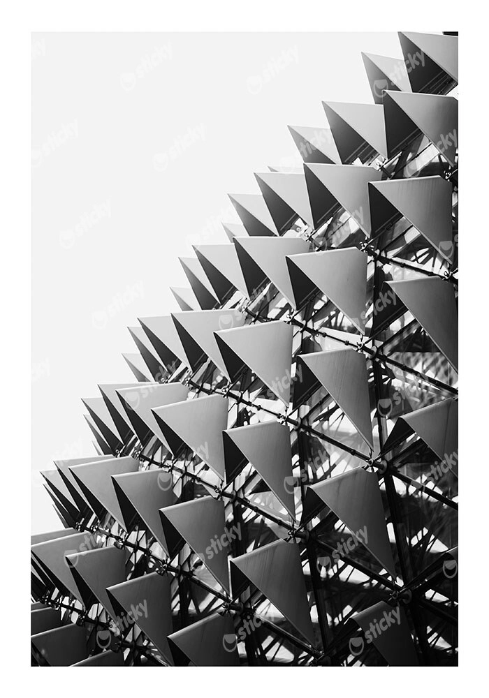 Poster BLACK AND WHITE ARCHITECTURAL TRIANGULAR SUNSHADES 2