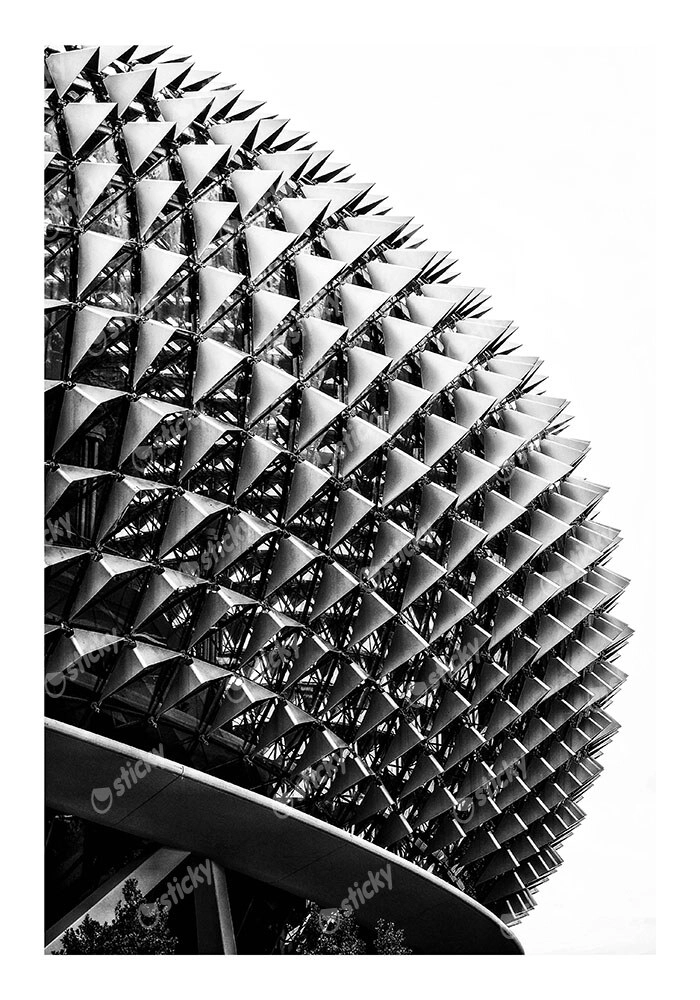 Poster BLACK AND WHITE ARCHITECTURAL TRIANGULAR SUNSHADES