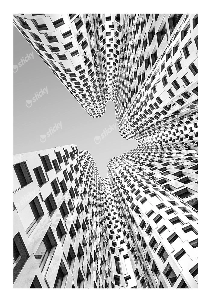 Poster BLACK AND WHITE ARCHITECTURAL URBAN GEOMETRIC SYMMETRY