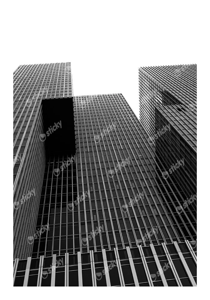 Poster BLACK AND WHITE ARCHITECTURAL VERTICAL CITY