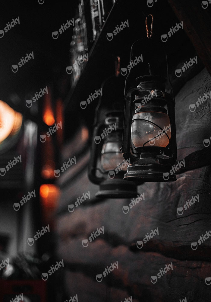 Πίνακας σε Καμβά RUSTIC FARMHOUSE LANTERNS