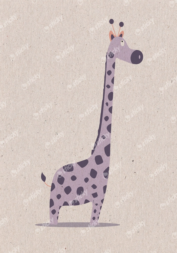 Πινακας σε καμβά PURPLE CUTE GIRAFFE