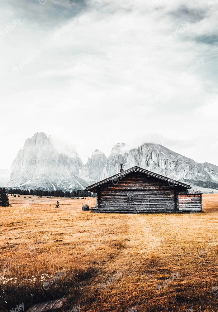 Πίνακας σε Καμβά RUSTIC FARMHOUSE MOUNTAIN LIFE 3