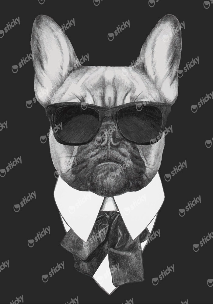 Πινακας σε καμβά FRENCH BULLDOG DOG IN BLACK