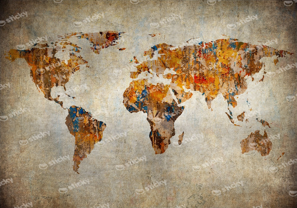 Πινακας σε καμβά GRUNGE MAP OF THE WORLD