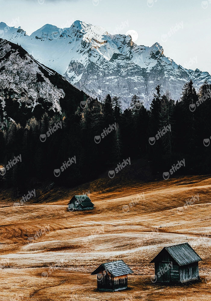 Πίνακας σε Καμβά RUSTIC FARMHOUSE MOUNTAIN LIFE