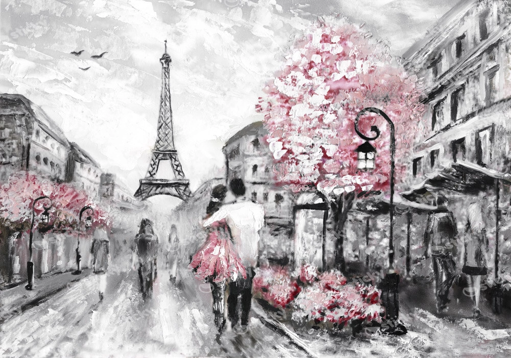 Πινακας σε καμβά OIL PAINTING STREET VIEW PARIS