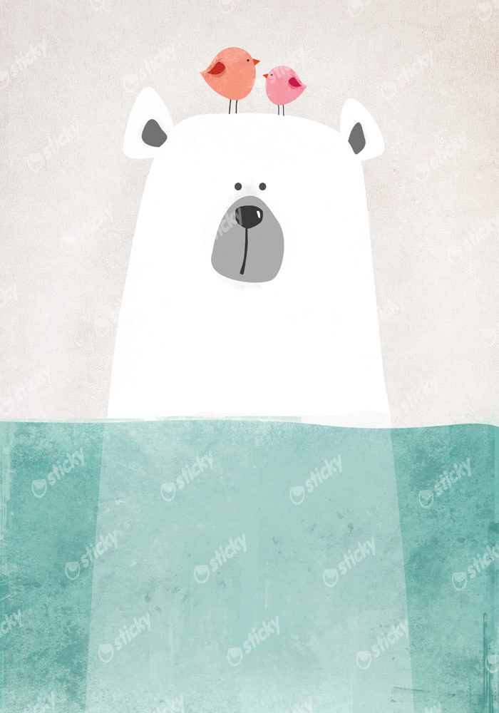 Πινακας σε καμβά POLAR BEAR IN WATER ART