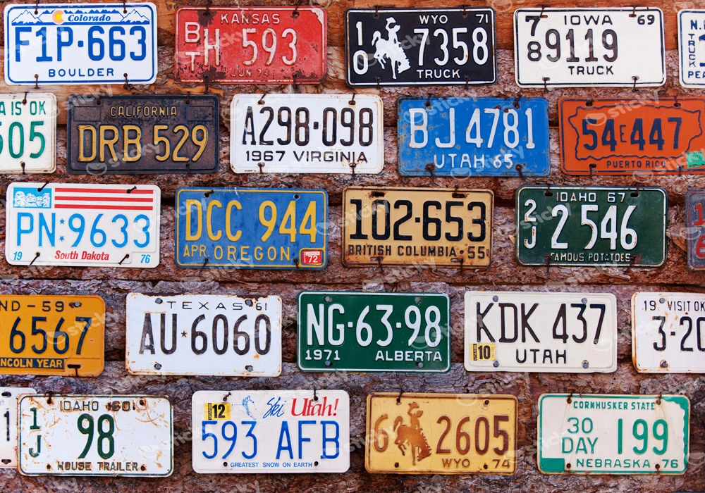 Πινακας σε καμβά RETRO CAR PLATES