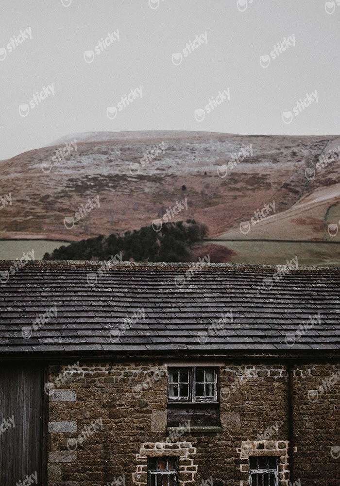 Πίνακας σε Καμβά RUSTIC FARMHOUSE STONE CABIN 3