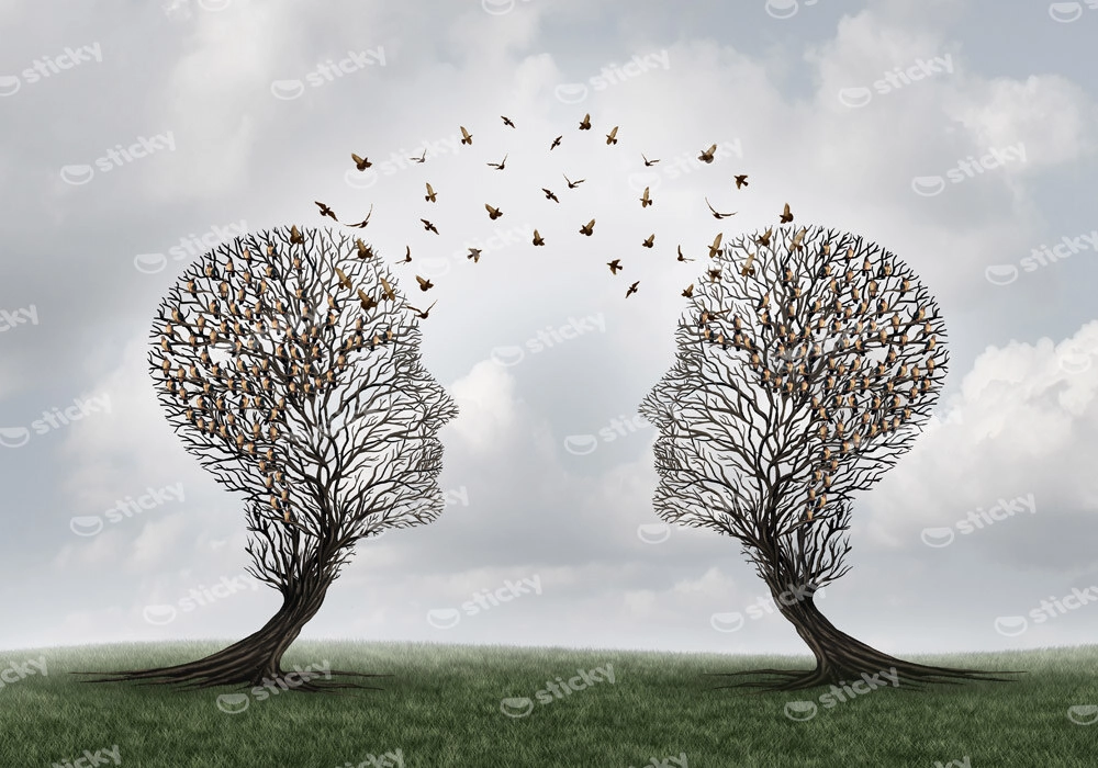 Πινακας σε καμβά TREE SHAPED COMMUNICATION CONCEPT