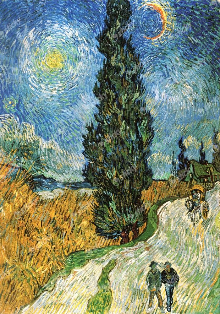 Πινακας σε καμβά VAN GOGH - ROAD WITH CYPRESS AND STAR