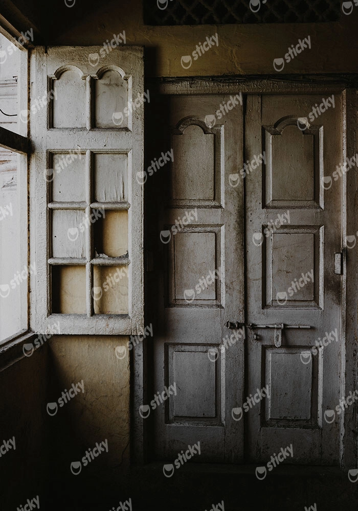 Πίνακας σε Καμβά RUSTIC FARMHOUSE WINDOW AND DOOR