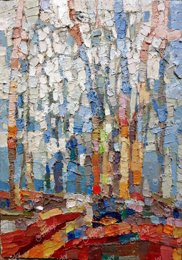 Πινακας σε καμβά BLUE ABSTRACT FOREST
