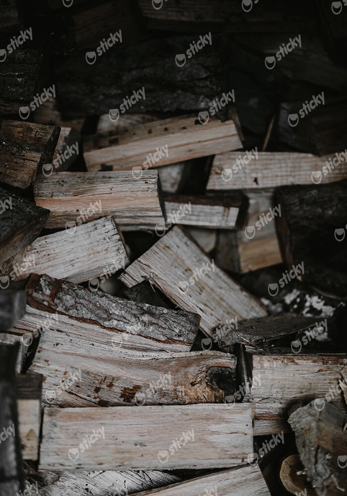 Πίνακας σε Καμβά RUSTIC FARMHOUSE WOOD LOGS 4