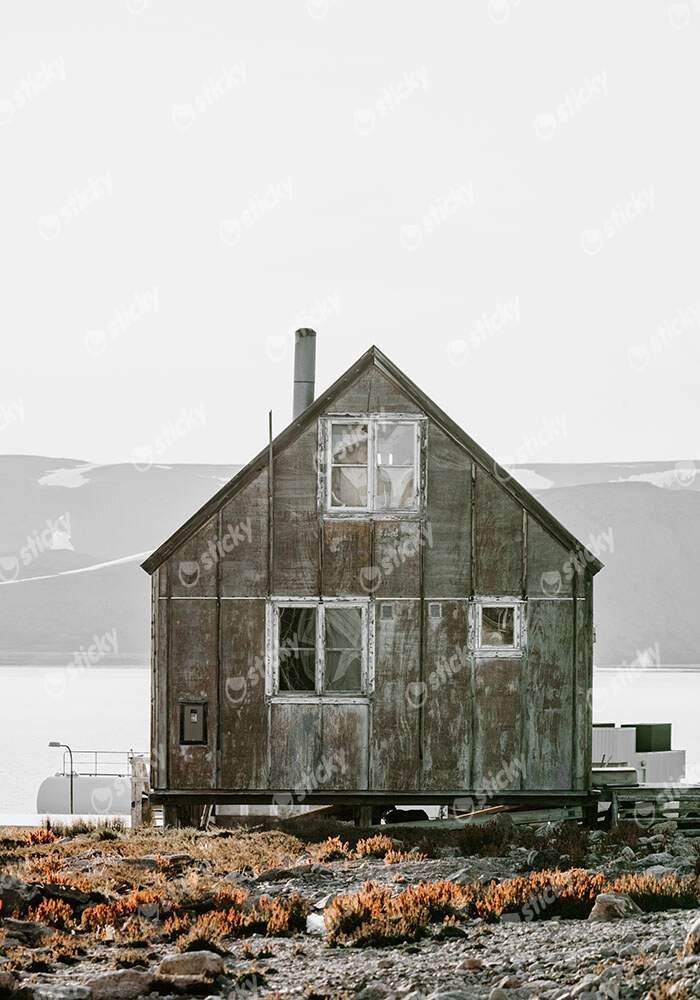 Πίνακας σε Καμβά RUSTIC FARMHOUSE WOODEN CABIN