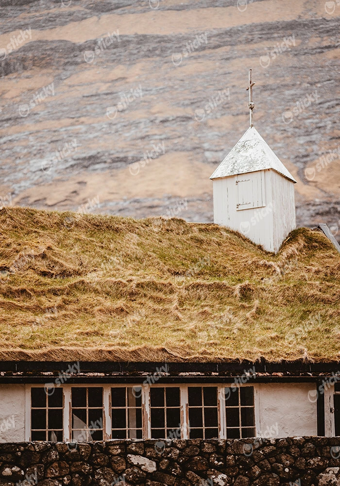 Πίνακας σε Καμβά RUSTIC FARMHOUSE CABIN ROOF
