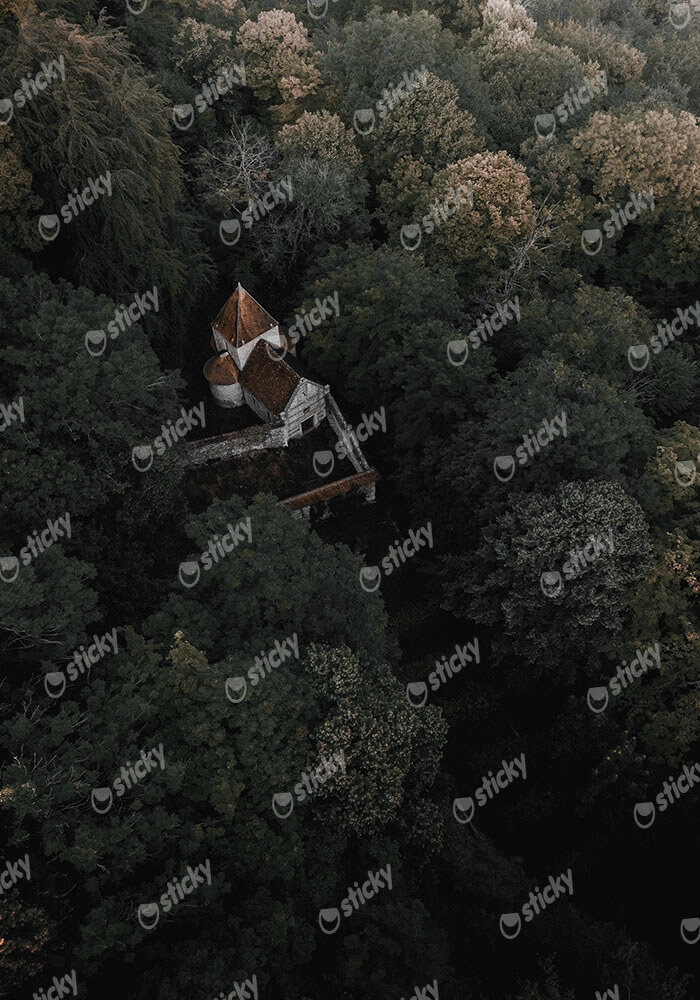 Πίνακας σε Καμβά RUSTIC FARMHOUSE FOREST CABIN