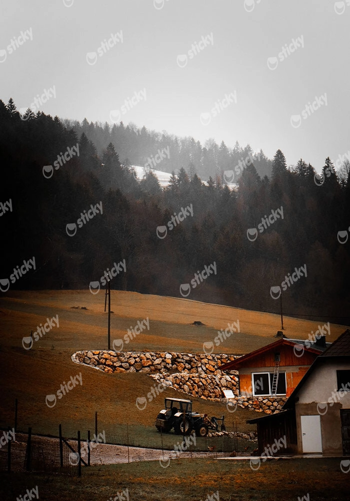 Πίνακας σε Καμβά RUSTIC FARMHOUSE MOUNTAIN FARM 2