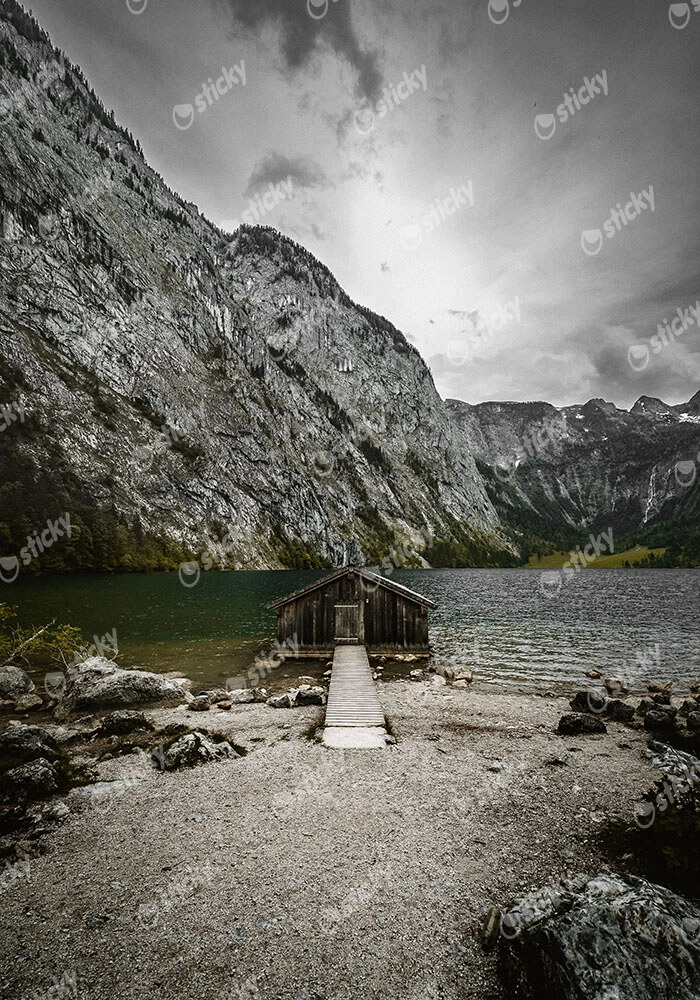 Πίνακας σε Καμβά RUSTIC FARMHOUSE MOUNTAIN LAKE CABIN 3