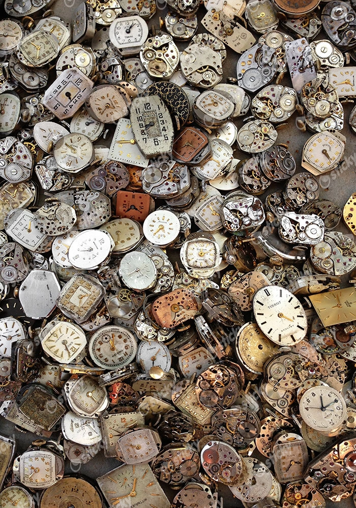 Πίνακας σε Καμβά RUSTIC FARMHOUSE OLD CLOCKS