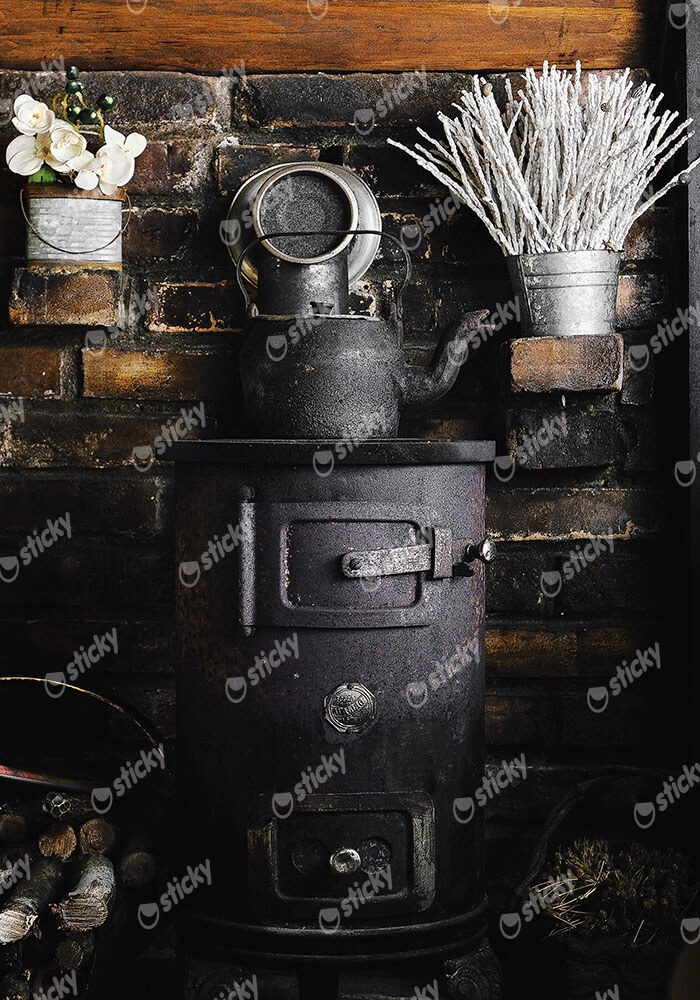 Πίνακας σε Καμβά RUSTIC FARMHOUSE STOVE 2