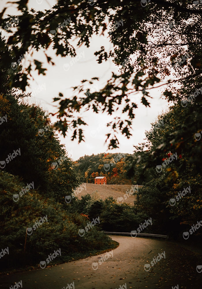 Πίνακας σε Καμβά RUSTIC FARMHOUSE COUNTRY ROAD 2