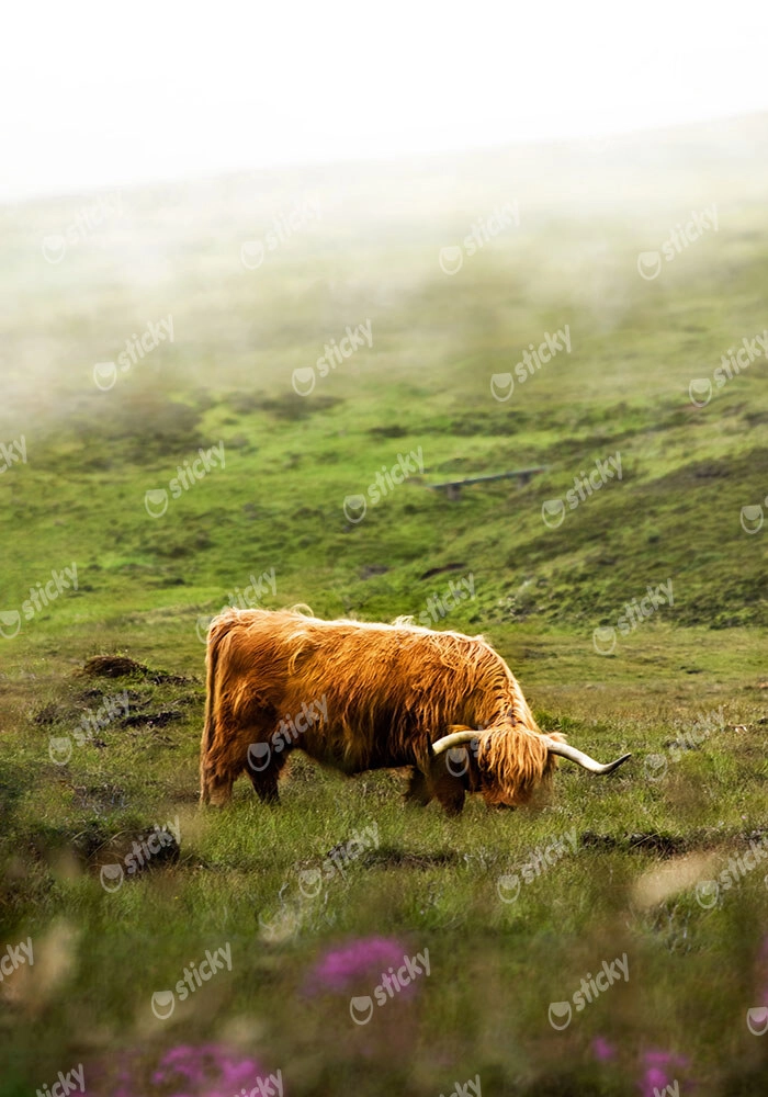 Πίνακας σε Καμβά RUSTIC FARMHOUSE COW 7