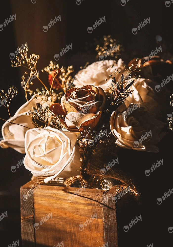 Πίνακας σε Καμβά RUSTIC FARMHOUSE DRIED FLOWERS