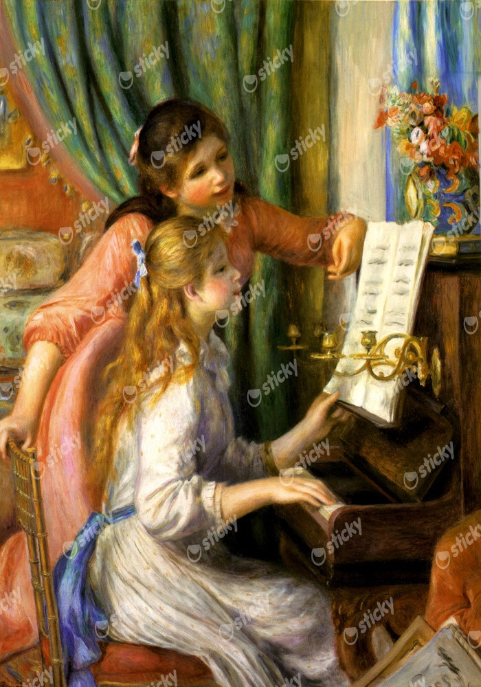 Πινακας σε καμβά RENOIR - YOUNG GIRLS AT THE PIANO