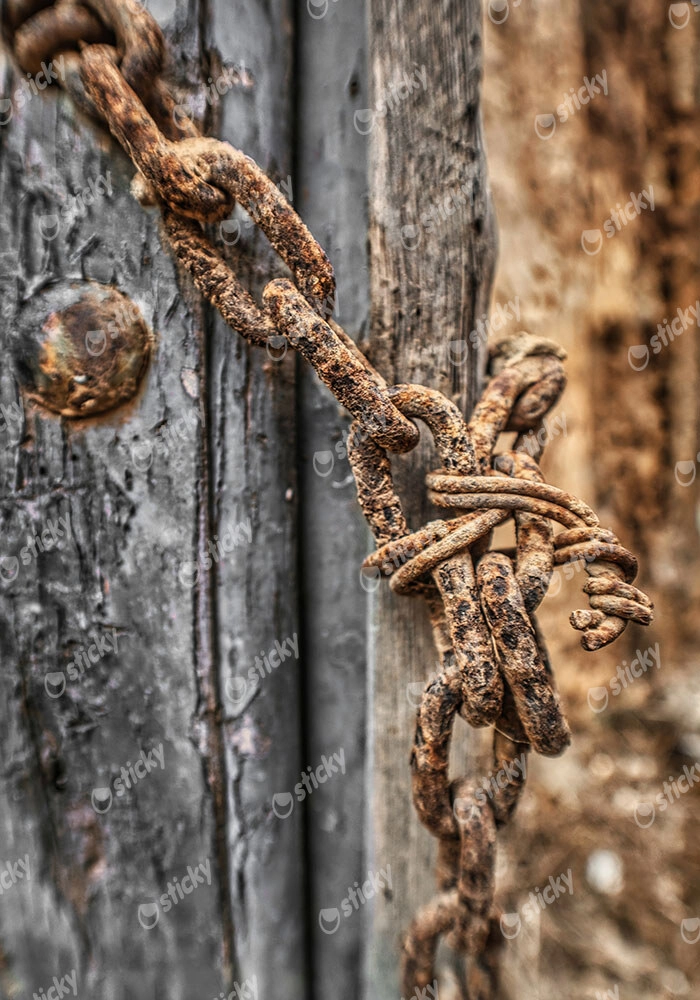 Πίνακας σε Καμβά RUSTIC FARMHOUSE OLD CHAIN